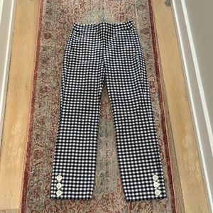 J Crew navy and white checkered pants